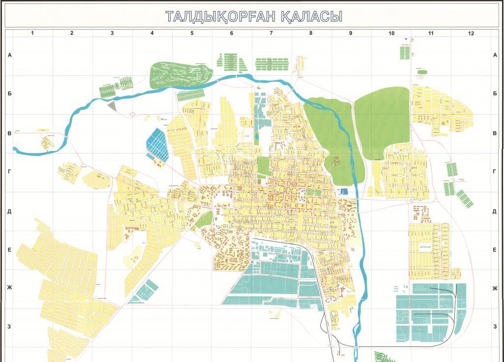 Карта талдыкоргана с номерами домов